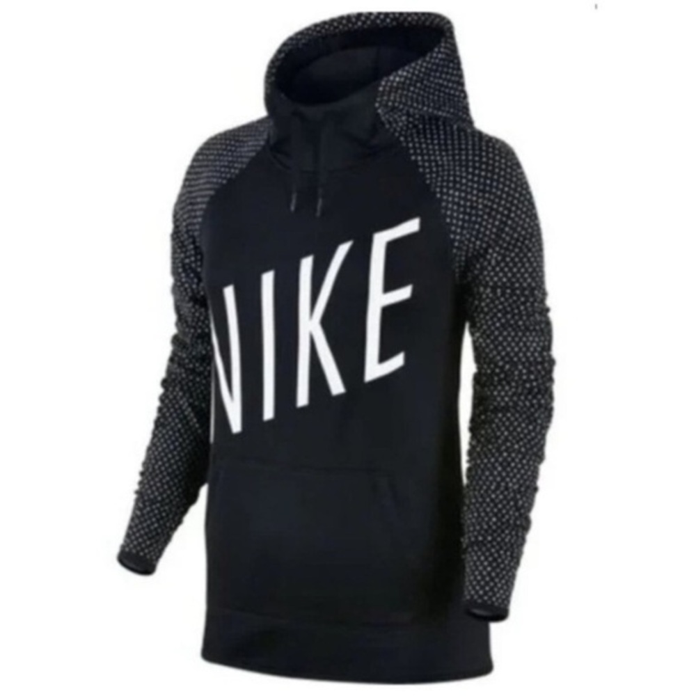 Nike Black Hoodie with White Dot Pattern
